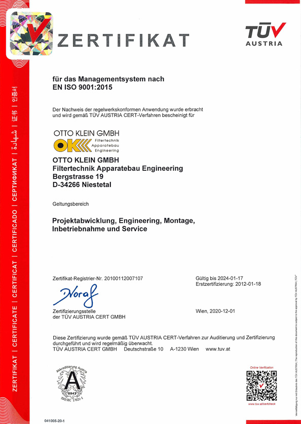 Zertifikat ISO 9001